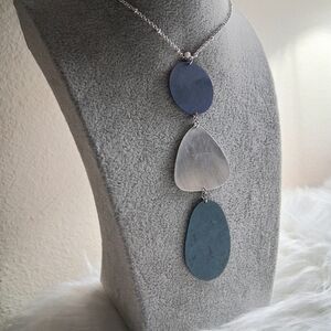 Silver, Blue, Teal  Necklace